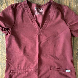 FIGS maroon scrub top